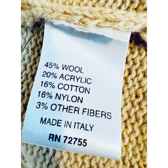 A.IDA Cable Knit Oatmeal Beige Long Cardigan L Open Front Toggle Closure Sweater - Picture 9 of 10